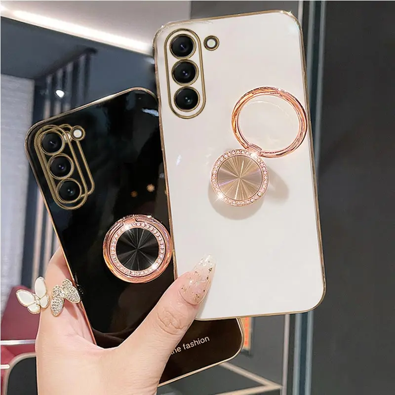 Elegant Diamond Bling Ring Holder Phone Case with Stand Cover