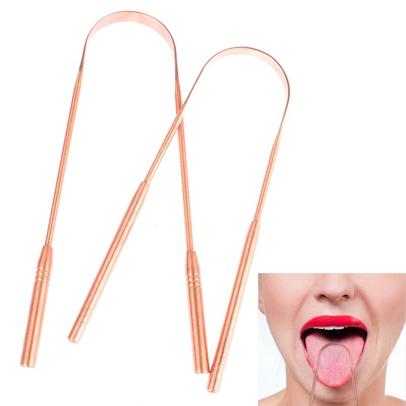 1Pc Copper Tongue Scraper Cleaner Scraper Toothbrush Dental Oral Care