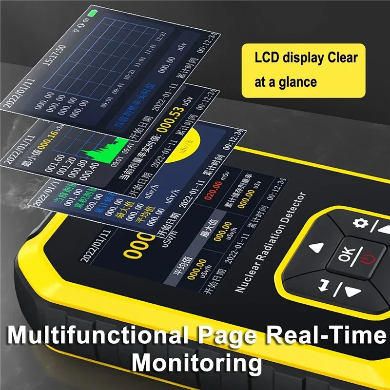 Personal Dosimeter X-ray Gamma-ray Beta Ray Radioactivity Tester Marble Detector Geiger Counter Nuclear Radiation Detector 2