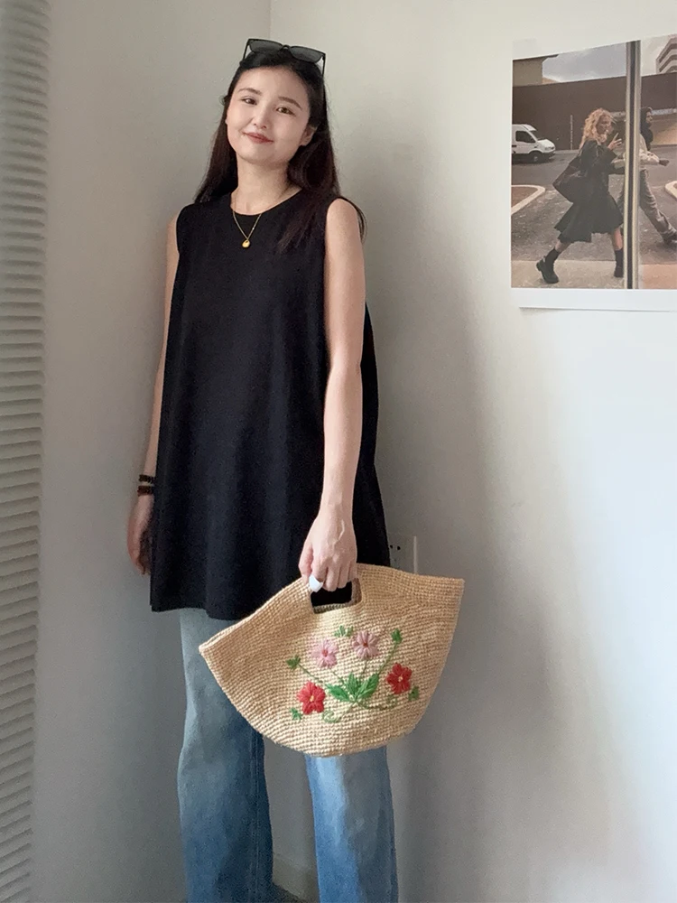 Hand-woven Women's Shoulder Handbag Bohemian 2025 Summer Fashion Straw Beach Tote Bag Travel Shopper Weaving Shopping Bags