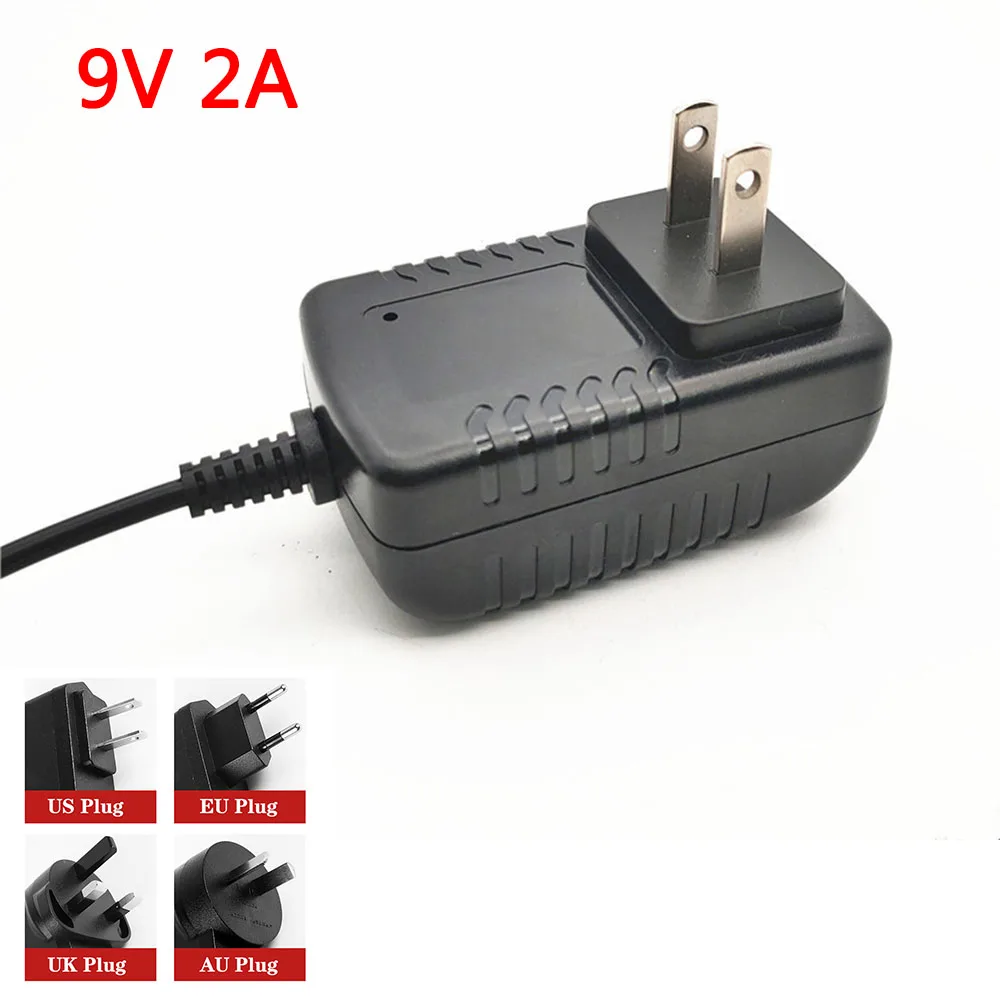 Adattatore Di Alimentazione Cc 9 V 2A 9 Volt 2 Amp 2000Ma Ingresso Alimentazione Ac 100-240V 5.5X2.1Mm Trasformatore Di Alimentazione