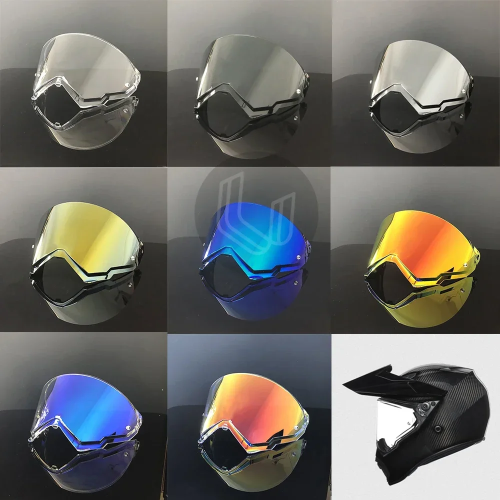 Ax9 Visiera Per Casco Per Agv Ax9 Occhiali Per Visiera Per Casco Da Moto Placcatura Lente Di Ricambio Rosso Argento