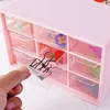 Desk Storage Organizer With 9 Drawers Jewelry Hair Rope Diy Stackable Desktop Craft Drawer Cabinet Clear Storage Box Organizer 4