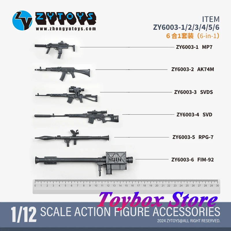 

ZY6003 1/12 вспомогательное оружие для солдатиков AK74 RPG-7 SVD FIM-92 MP7 мини нефункциональная модель оружия игрушки для 6 "военной экшн-фигурки