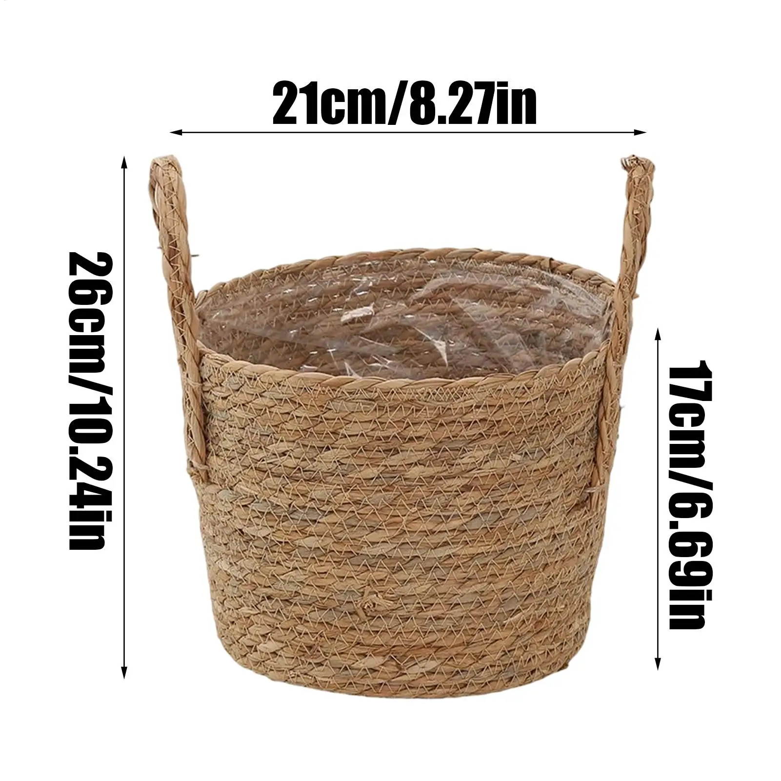 Planter Basket Straw Flowerpot Wicker Planter Flower ventilate Rattan Flower Basket For Garden Yard pastoral charm Decoration - 6