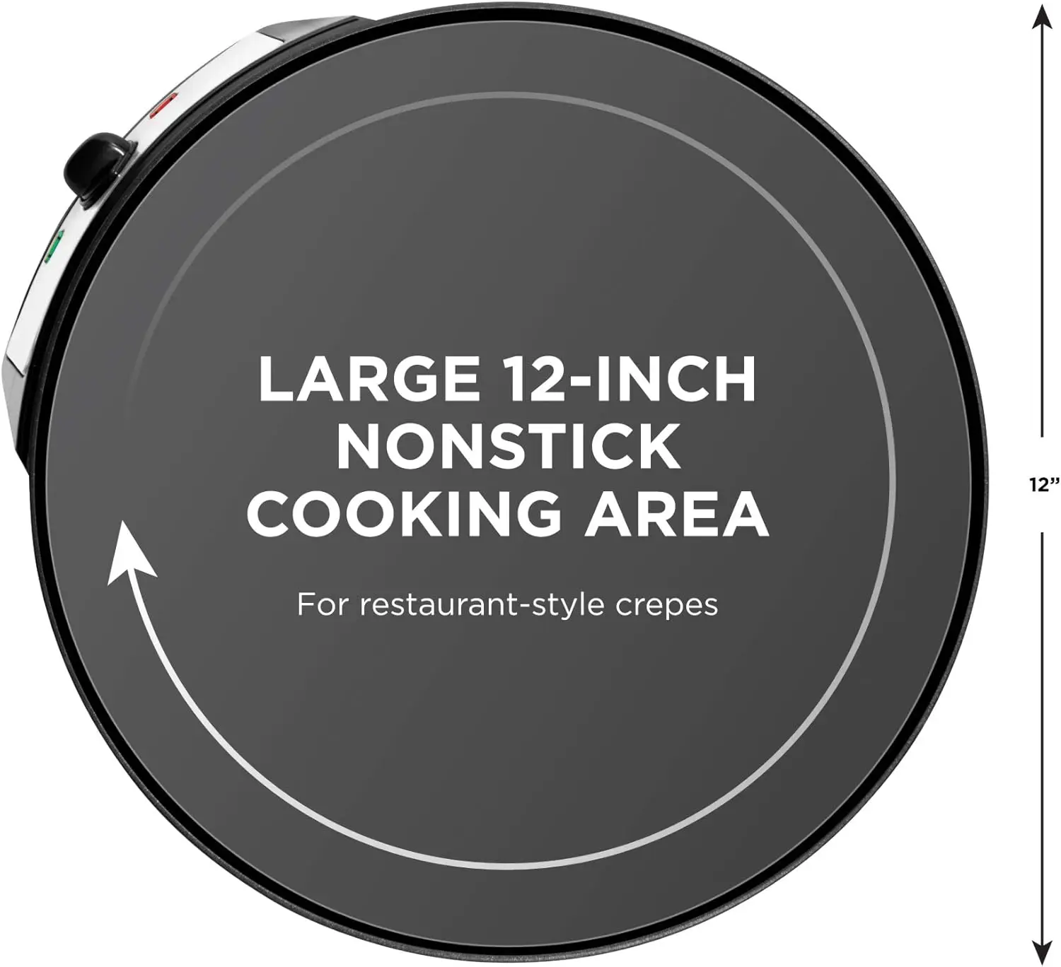 Electric Crepe Maker & Griddle, Precise Temperature Control Skillet for Perfect Brunch Blintzes, Pancakes, Eggs, Bacon 3