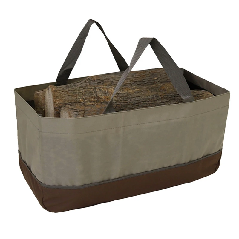Firewood Log Carrier Large Firewood Bag Wax Canvas Log Carrier Tote