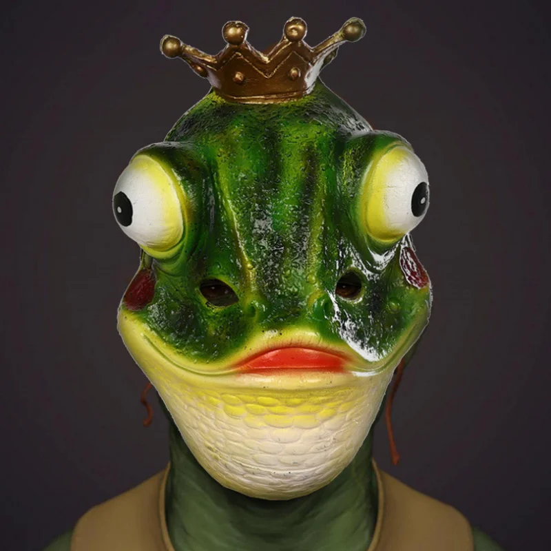 

Cartoon Fairy Tale Frog Prince Mask, Cute Little Animal Mask for Adult, Christmas Masquerade Mask