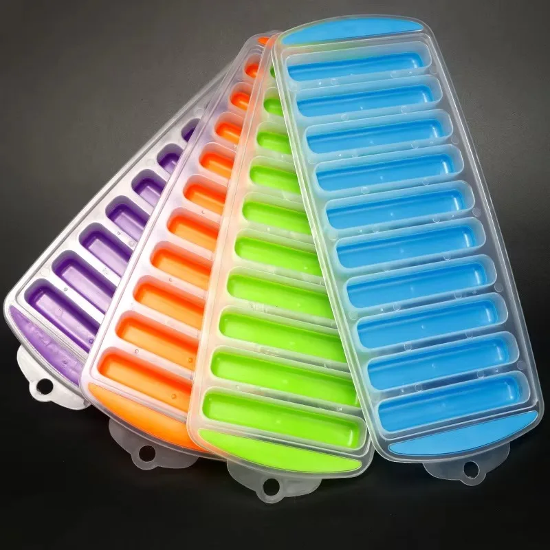 10 Holes Silicone Forms Long Strip Finger Biscuit Ice Cube Mould Tray