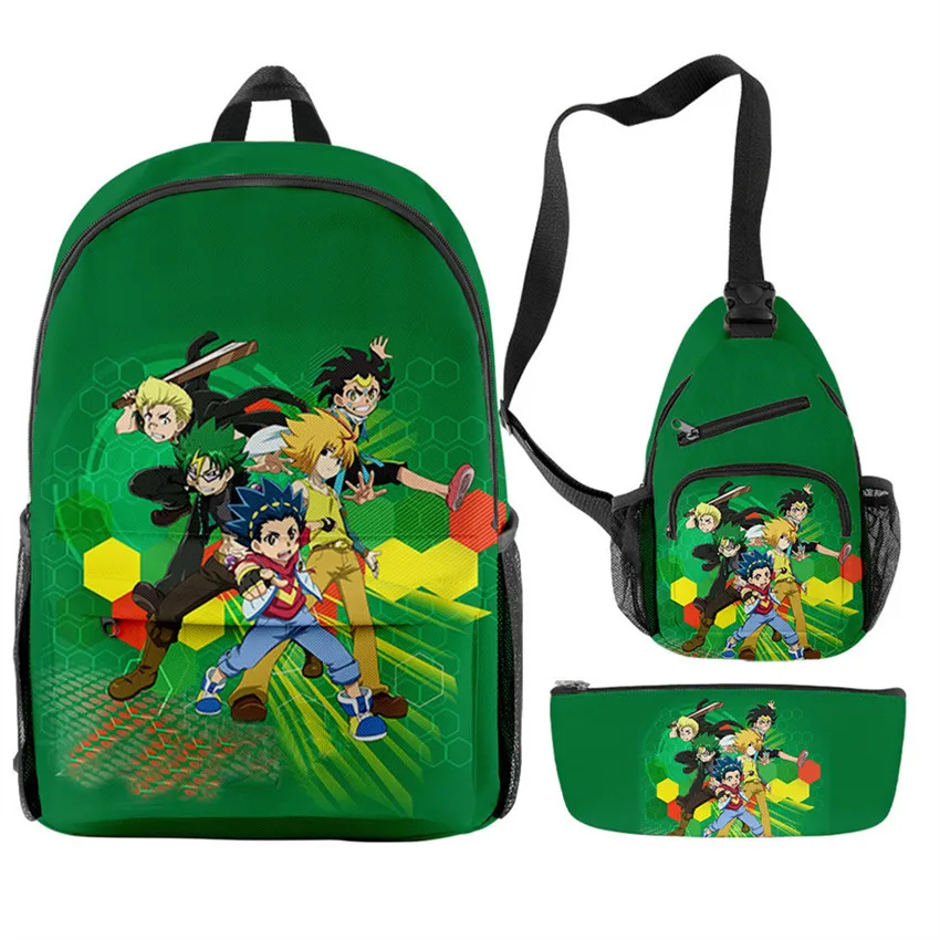 

3Pcs/set Beyblade Burst Evolution Backpack 3D Print School Bag Sets for Teenager Boy Girl Cartoon Kids Schoolbags Child Mochilas