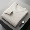 Men Sweater V-Collar Pullover Business Affairs Knitted Sweater Autumn And Winter New Long-Sleeved High-End Soft Comfortable Tops 1
