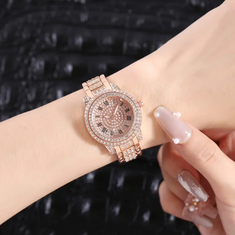 Men's luxury diamond steel waterproof clock, smooth Arabic numeral watch, top brand, hip-hop, men's fashion, direct_voghion.com