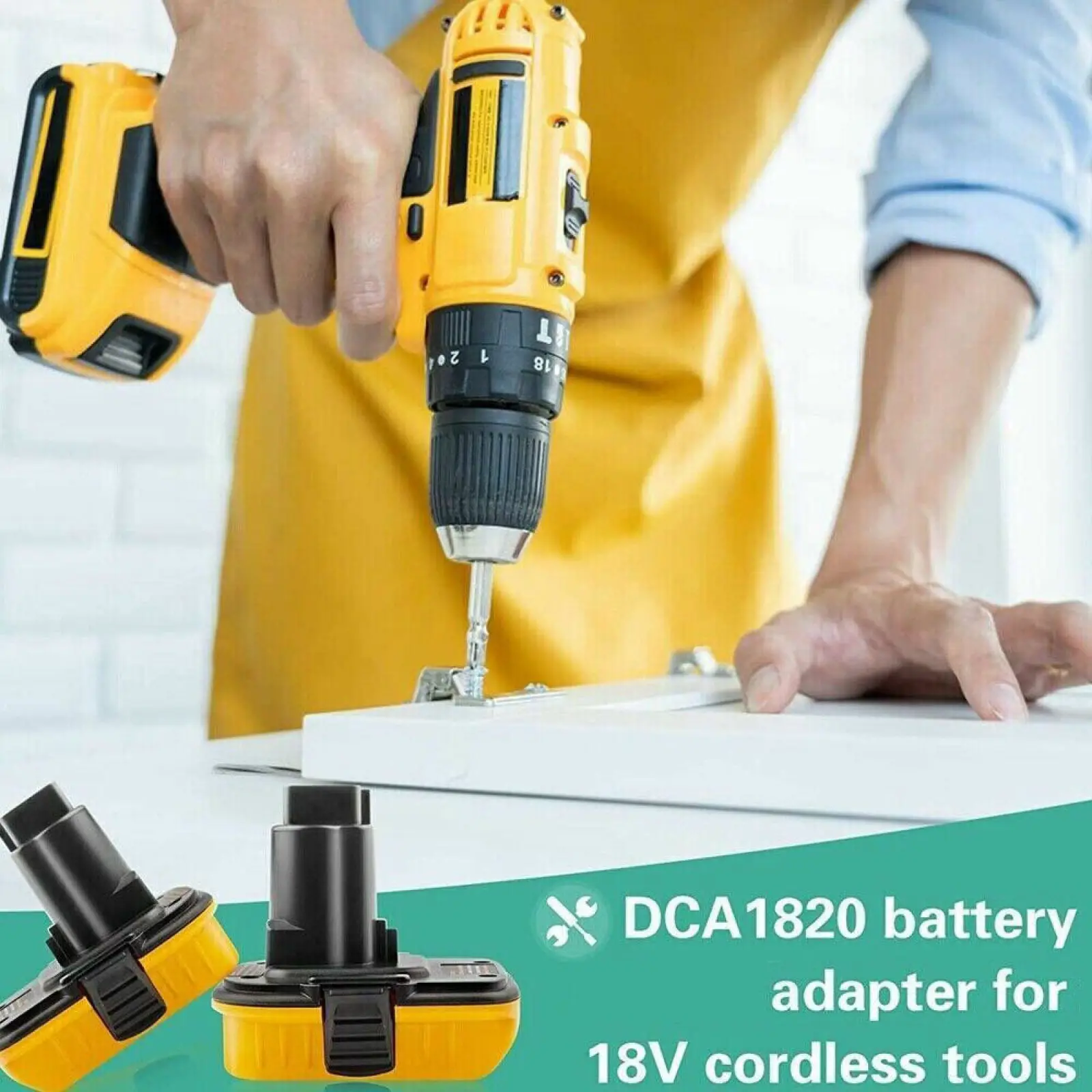 1Pc Per Dewalt 18V 20V Convertitore Adattatore Batteria Al Litio Dca1820 Kit Di Strumenti Agli Ioni Di Litio Con Interfaccia Usb Per Batteria Al Niche
