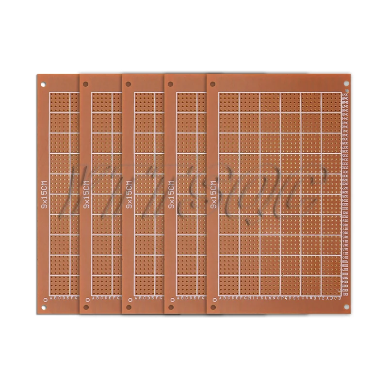 5pcs 9x15cm 범용 PCB 보드 Arduino 용 노란색 단면 PCB 인쇄 회로 기판