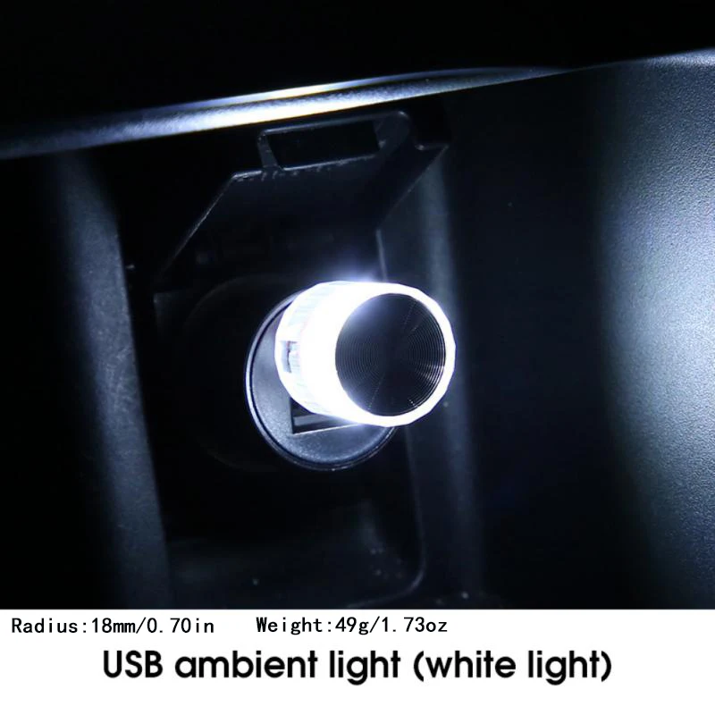 

Car Mini USB Charging Light Bulb Colorful LED Interior Decoration Automobile DJ Atmosphere Lamp Convenient To Carry Plug Play