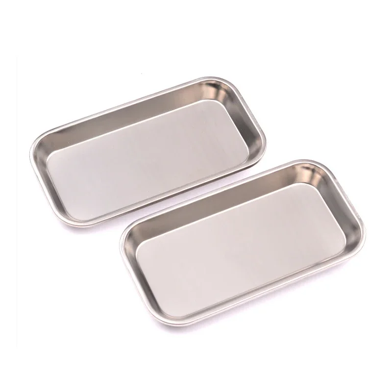 Square Stainless Steel Kitchen Tray Storage Tray for Dental Medical Tools