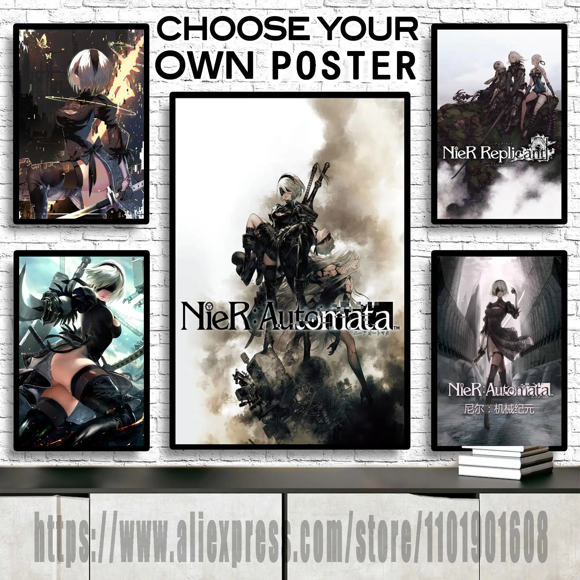 Classic Nier Automata Replicant Muslimate Game Canvas Art And Wall Art Picture Print Modern Family Bedroom Decor Poster