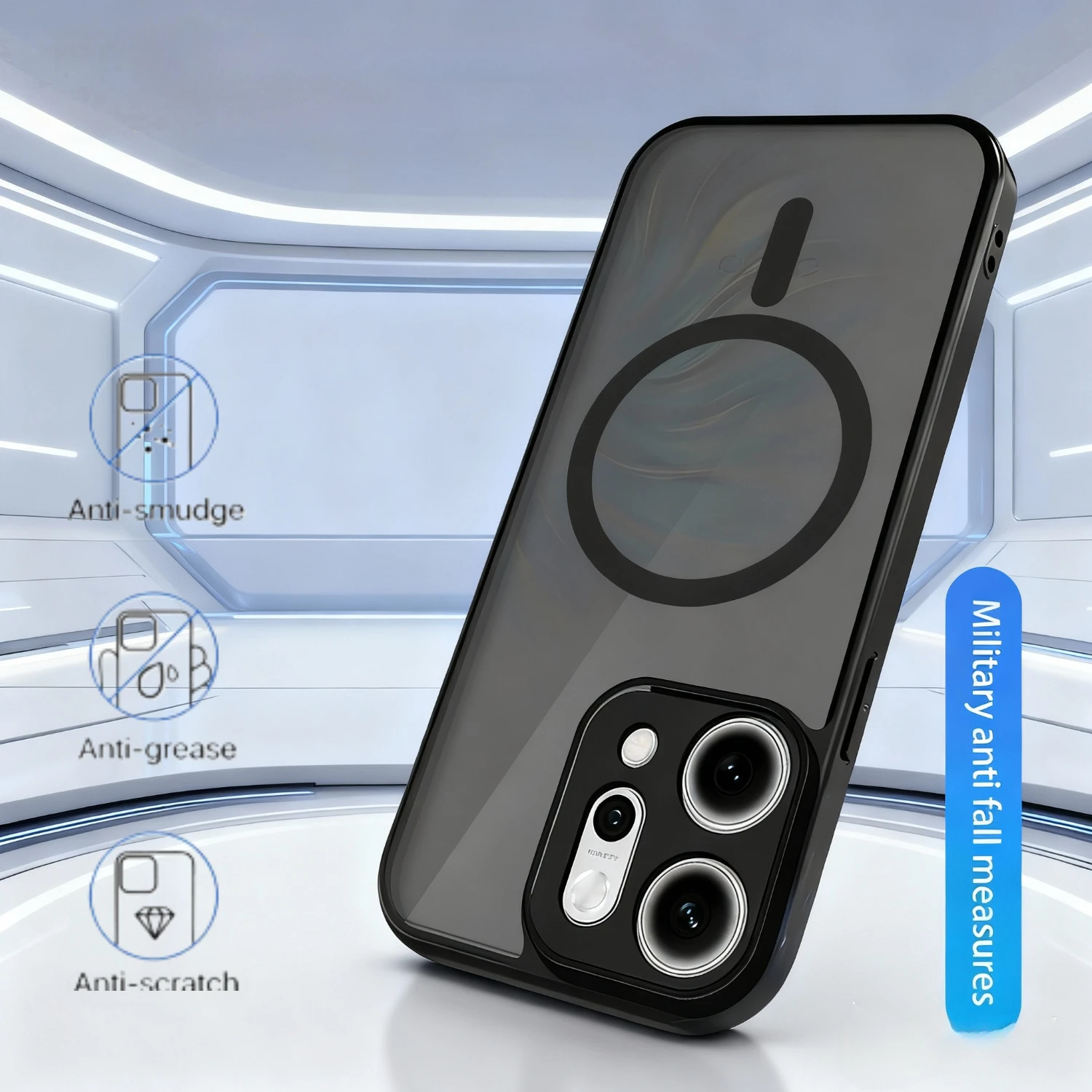 Armor Matte Frosted Clear Magnetic Wireless Charging Case