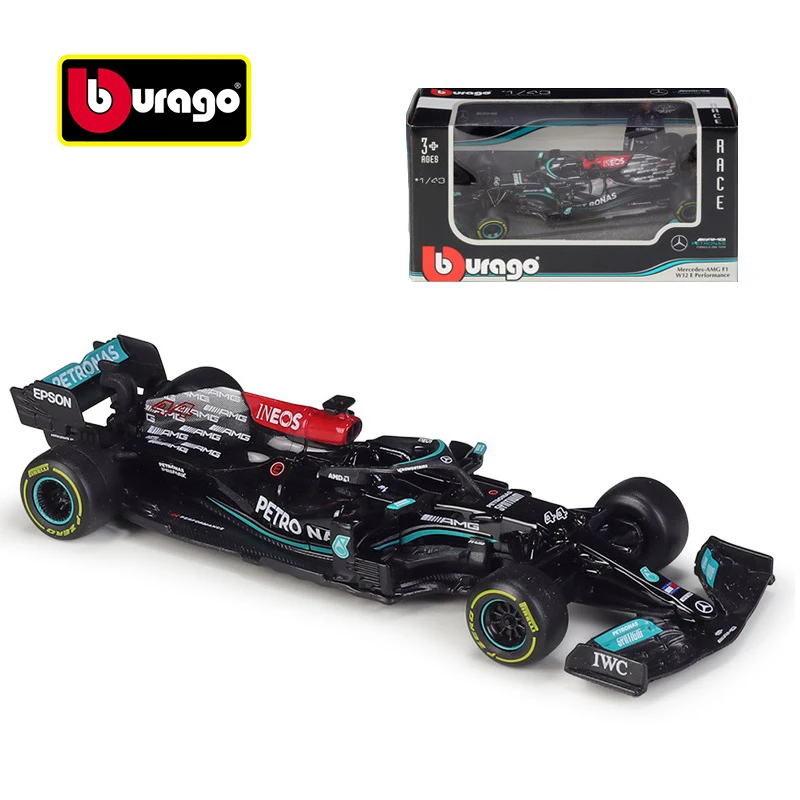 

BBURAGO 1:43 F1 2021 W12 E Performance #44 Hamilton Bottas Diecast Model Car