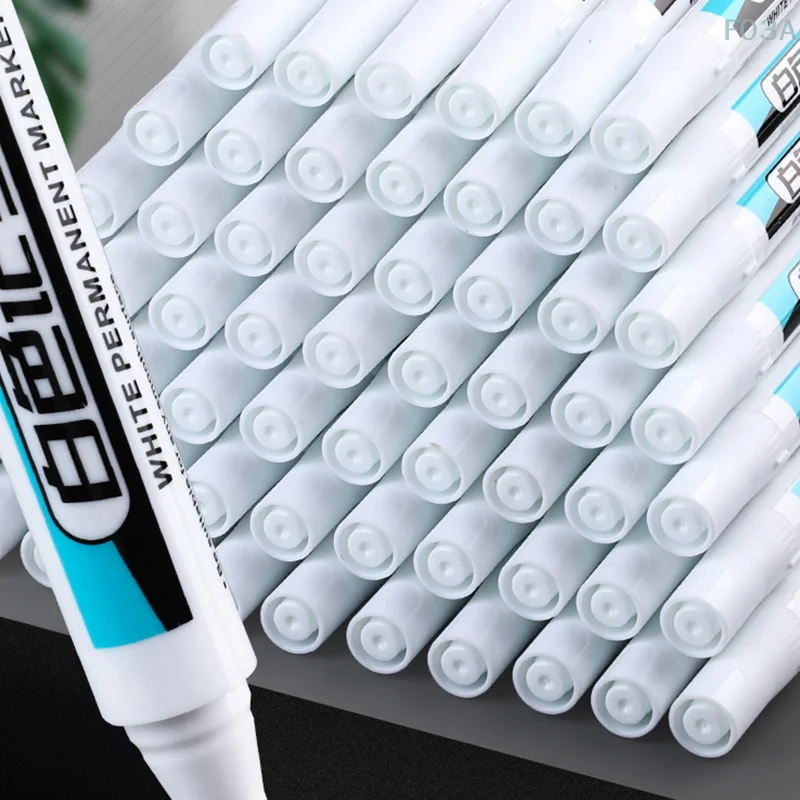 Waterproof Marker Pen 0.7/1.0/2.5mm White Paint Tread Environmental Pens Car Tire Painting Graffti Stationery School Supplies White Marker Pens Paint Marker Pen Markers Pen Marker Pens Paint Pen