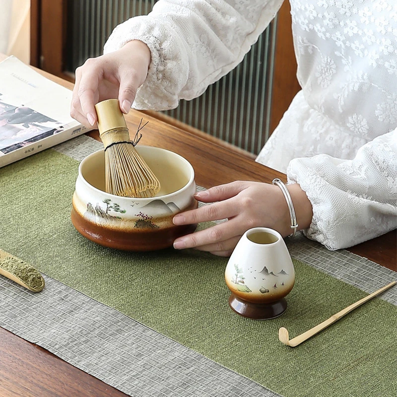 4pcs/set Matcha Set Traditional Matcha Giftset Bamboo Matcha Whisk