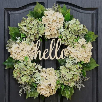 40cm Hydrangea Farmhouse Floral Wreath 1