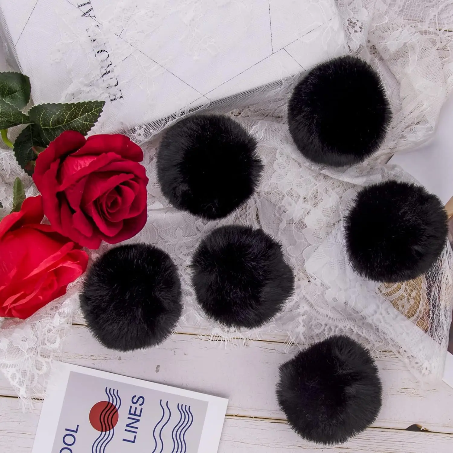 10 Stück 7 cm Kunst-Rex-Kaninchenfell-Pompom-Kugeln, künstliche, flauschige, weiche Pompons, DIY-Pompons, handgefertigte Kleidung, Nähen, Bastelbedarf – Detail 11