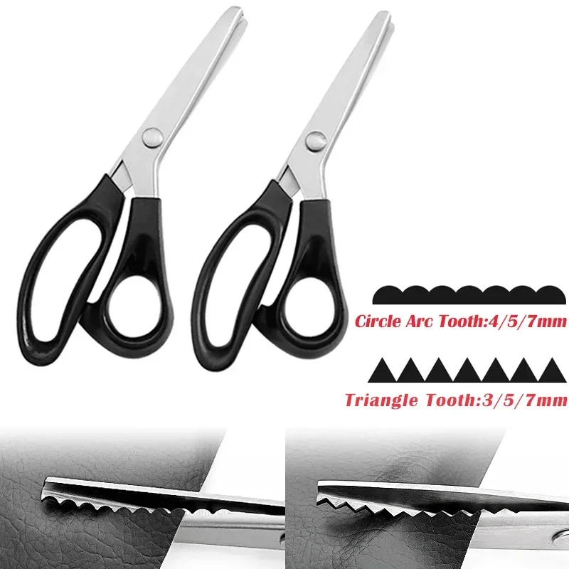 Sewing Scissors 23.5cm Pinking Shears Handled Professional Stainless Steel Dressmaking Sewing Craft Scissors Zig Zag Fabric Decorative Edge Tool