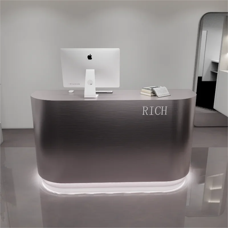 Minimalism Italian Reception Desks Modern Simple Design Counter Storage Beauty Salon Commercial Furniture Guichet D'accueil FYRD