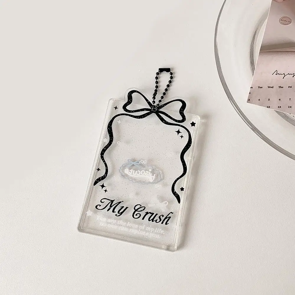 INS Bowtie Acrylic Photocard Holder Korean Ins Idols Photo Frame 3 Inch Cute Sweet Card Desktop Decor Card Sleeve 5