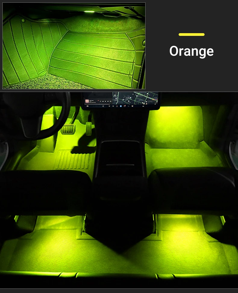 Für Tesla Modell 3Y S X Auto LED Mehrere Farben Fußraum Umgebungs Lampe Innen Dekorative Atmosphäre Licht Auto Trim Zubehör – Detail 11