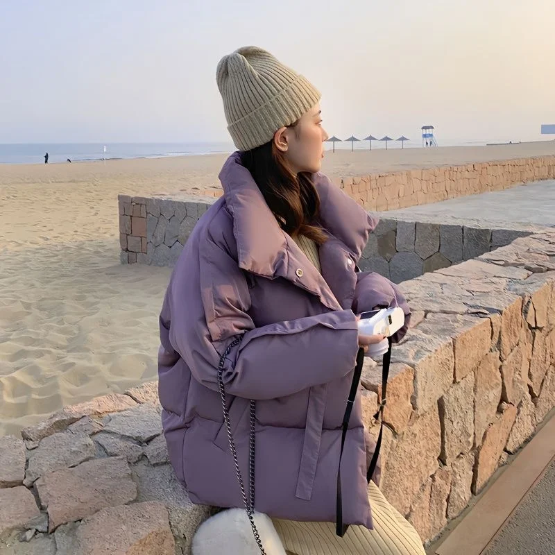 

New 2023 Winter Fashion Cotton Coat Women's Short Korean Version Down Cotton Coat Cotton Coat Student Bread Coat