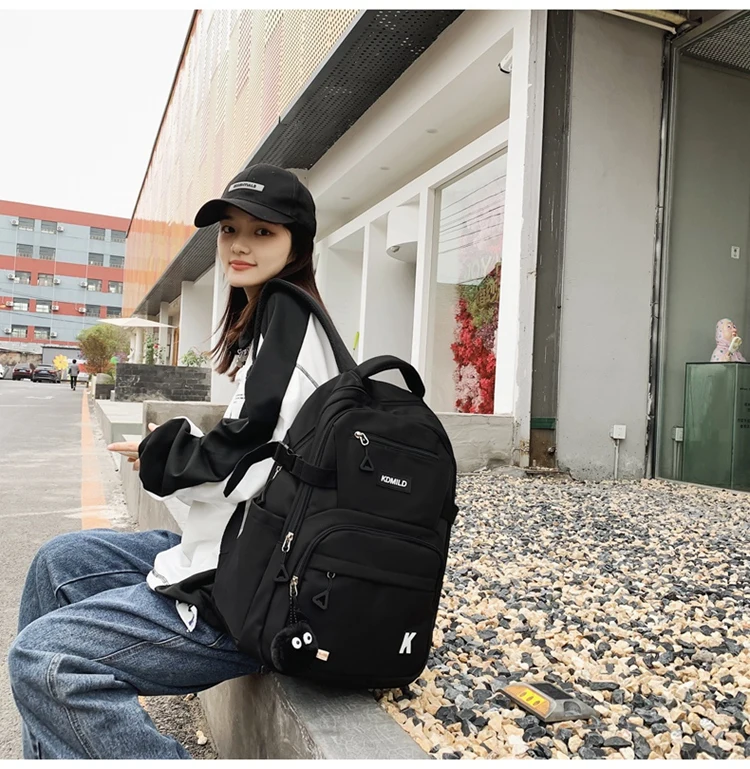 JULYCCINO Multifunction Waterproof Buckle Backpack Korean Style School Bag  : kpopita