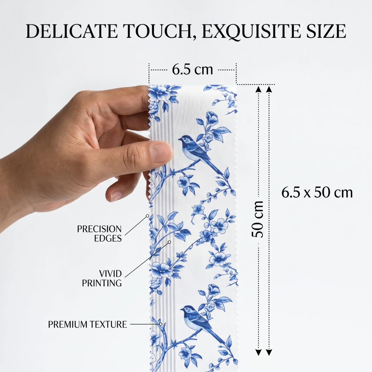42-Piece Quilted Blue & White Porcelain Patchwork Fabric Strips for Handmade Sewing & DIY Projects