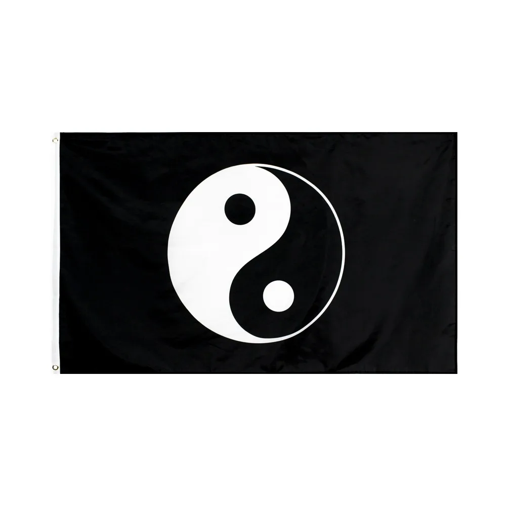

90X150cm YIN-YANG Yinyang Fish Flag Peace Tao Taoism Yin Yang polyester Banner For Decoration