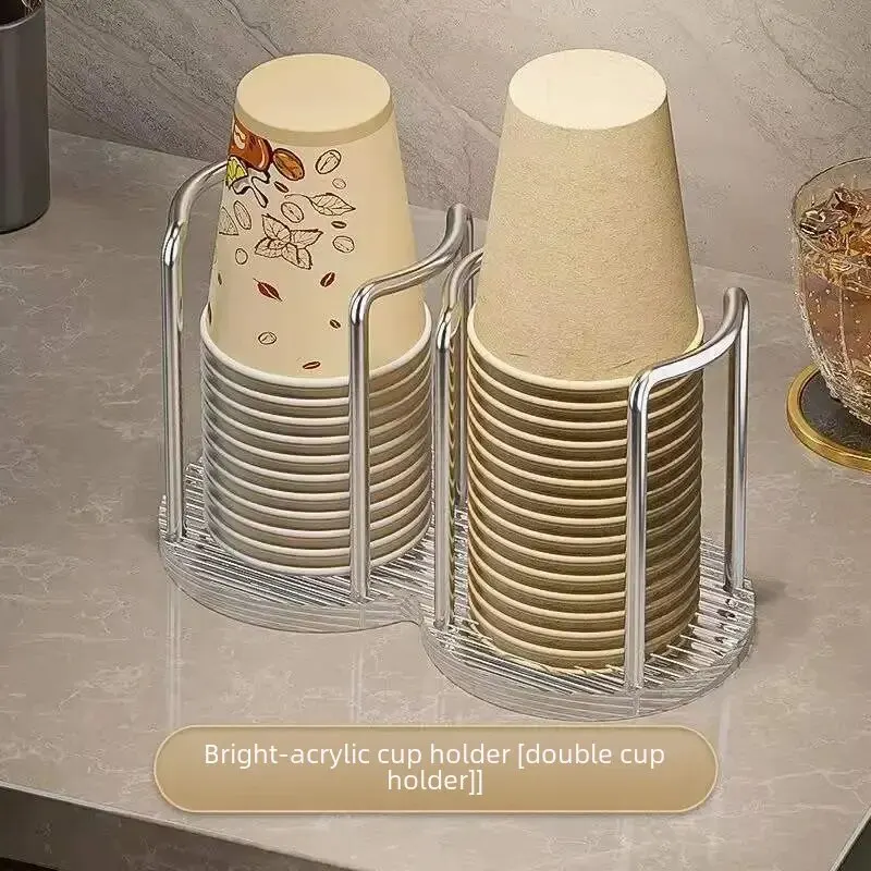 Light luxury acrylic paper cup holder (silver) [double cup position]]