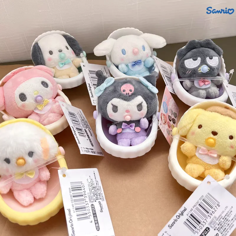 

Sanrio Cinnamon Hello Kitty Kuromi Mymelody Pochacco Cartoon Cradle Pacifier Plush Doll Decoration Collectible Anime Fgiure Toys