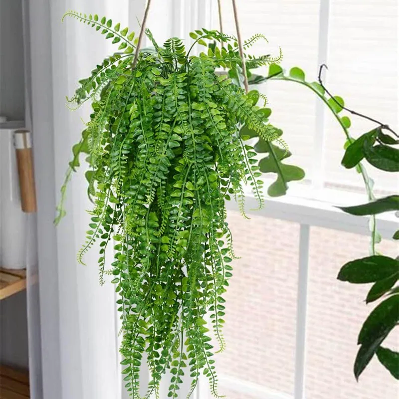 

86CM length Plastic Persian Grass Hanging Vine Leaves Artificial green Plants Leaves Garland Home Garden wall Decorations