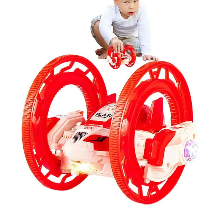Electric Stunt Car Toy For Kids 360-Degree Rotating Cars With Lights Sound Spinning Cars Double Sided Rotation Stunt Toy Car For double sided hanging storage bag with transparent pockets for hairpins bracelets id card necklaces with rotating hanger bag
