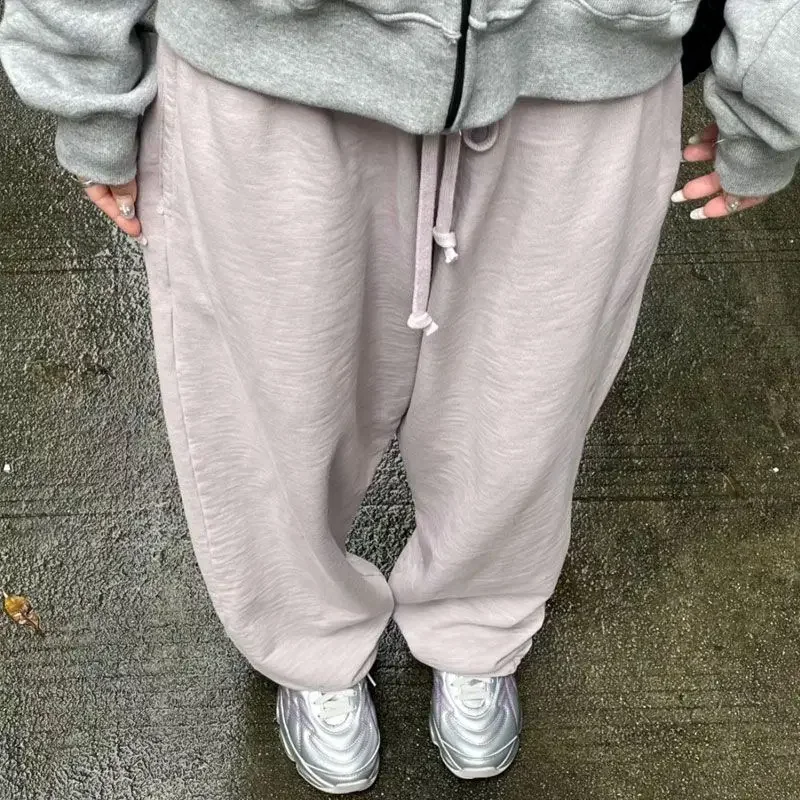 

Vintage Taro Purple Wide Leg Pants Women Fashion Autumn Winter Straight Leg Pants Korean Kpop Y2k Streetwear Casual Trousers