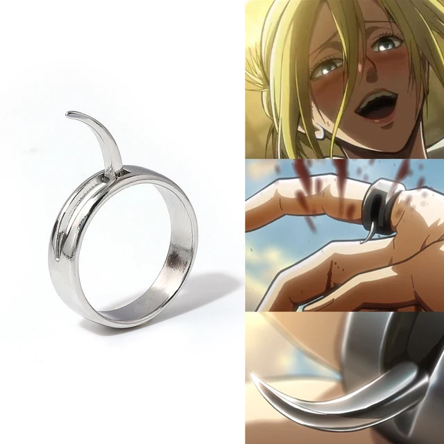 Anime Attack on Titan Ring Cosplay Props Anime Character Annie Leonhart Transformation Ring For Women Men Fans Jewelry Gifts