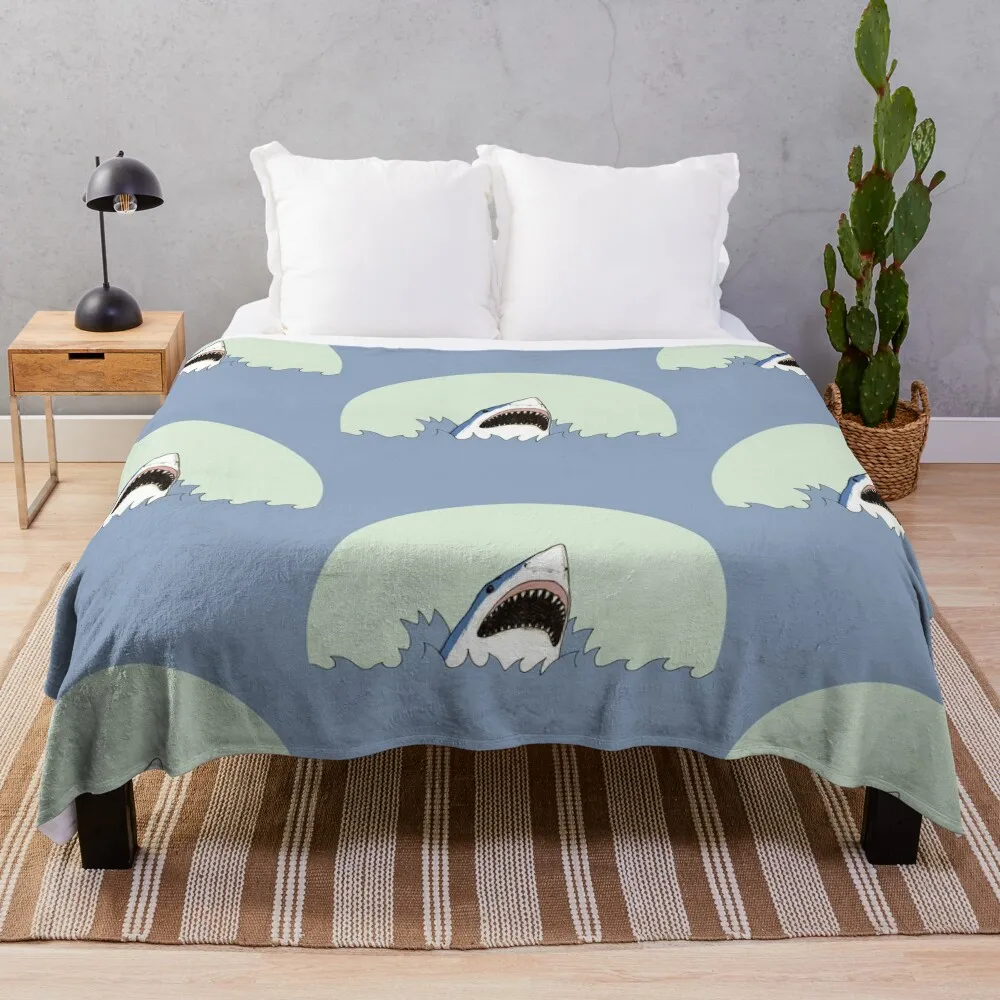 

Shark Throw Blanket Summer Blanket Kid'S Blanket Retro Blankets