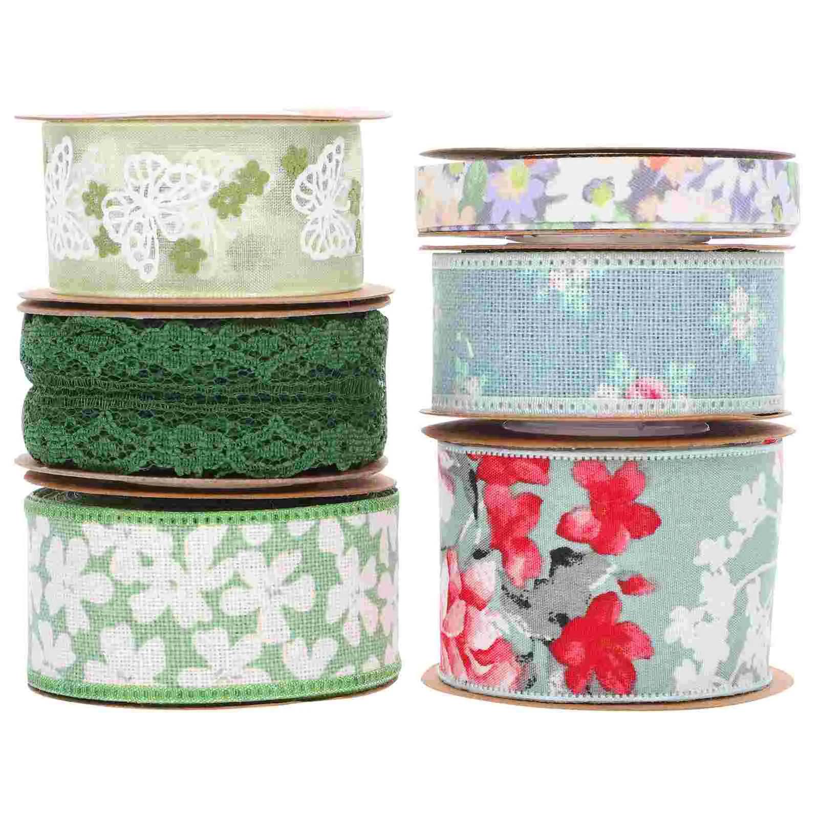 

6 Rolls of Wrapping Ribbons Crafts DIY Ribbons Novelty Gift Ribbons Gift Packaging Ribbons DIY Decors