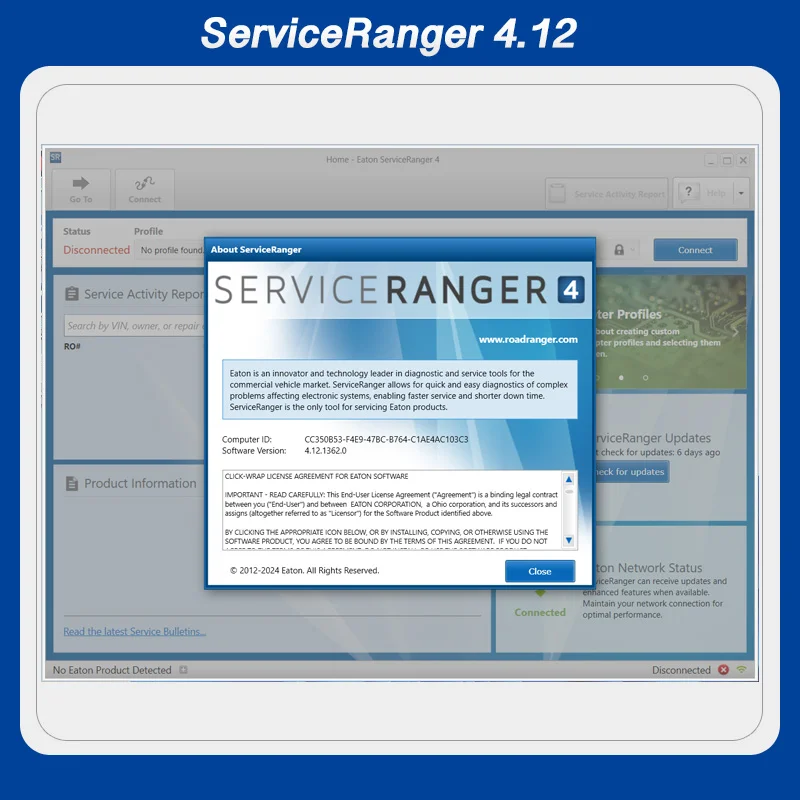 

2024 Eaton Service Ranger 4,12, инженерный уровень ServiceRanger + база данных [07/2024]