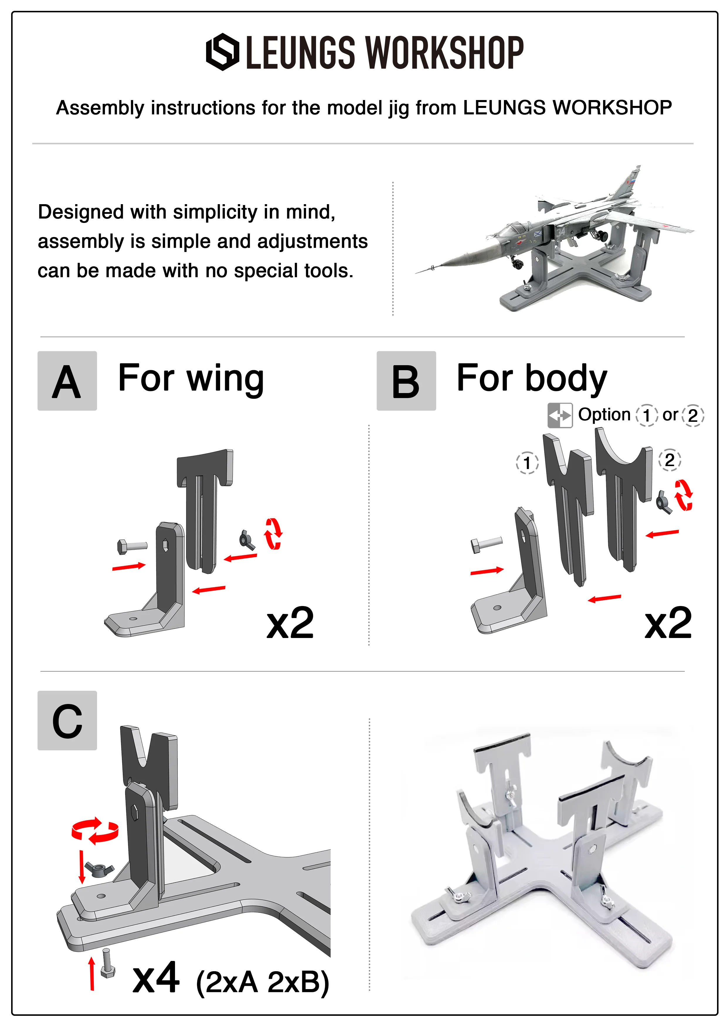 LEUNGS WORKSHOP Airplane Model Display Bracket Rotate Base Assembly Aircraft Model Color Fix Support Holder for Hobby DIY Model Display Stand