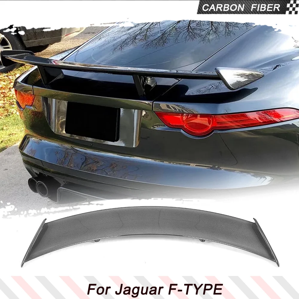 

Автомобильный спойлер из углеродного волокна для багажника, гоночный спойлер для Jaguar F-TYPE Coupe 2014-2018, Задняя Крышка багажника, гоночный спойлер, крыло