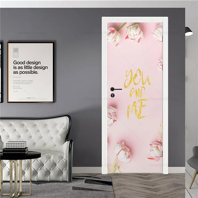 Rose Flower 3D Deurstickers Vinyl Art Sticker Poster Verwijderbare zelfklevende deursticker voor woonkamer slaapkamer badkamer kantoor kopen vanaf een prijs van 6.19
