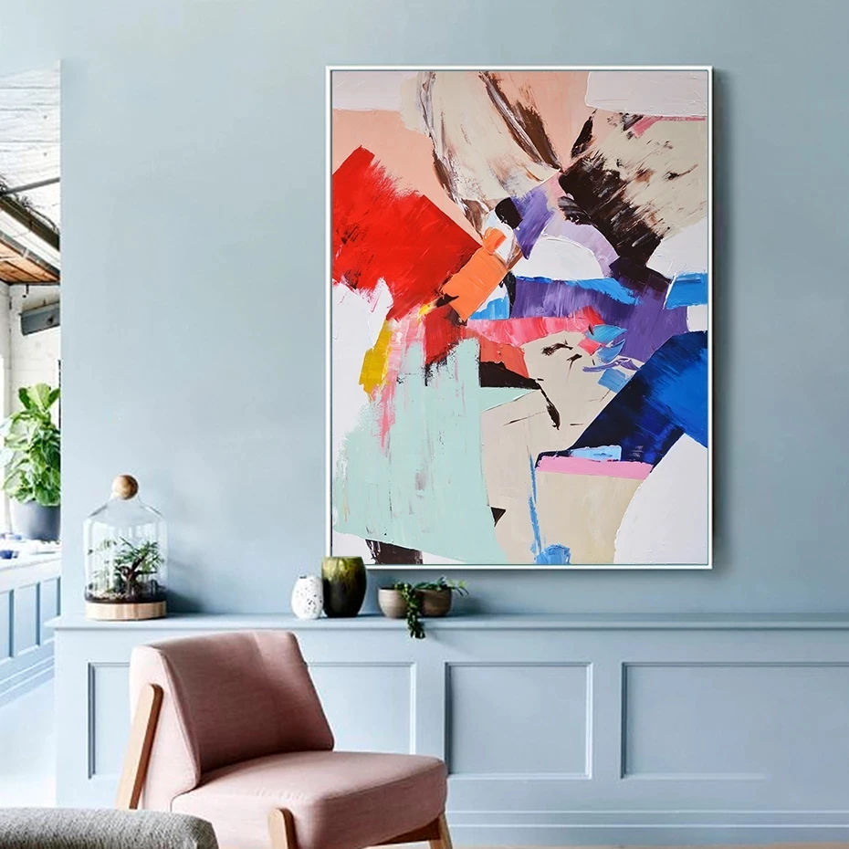 

Abstract Modern Oil Printing Canvas Painting Colored Wall Art Poster Print for Living Room Home Decoration Hallway Decor Picture