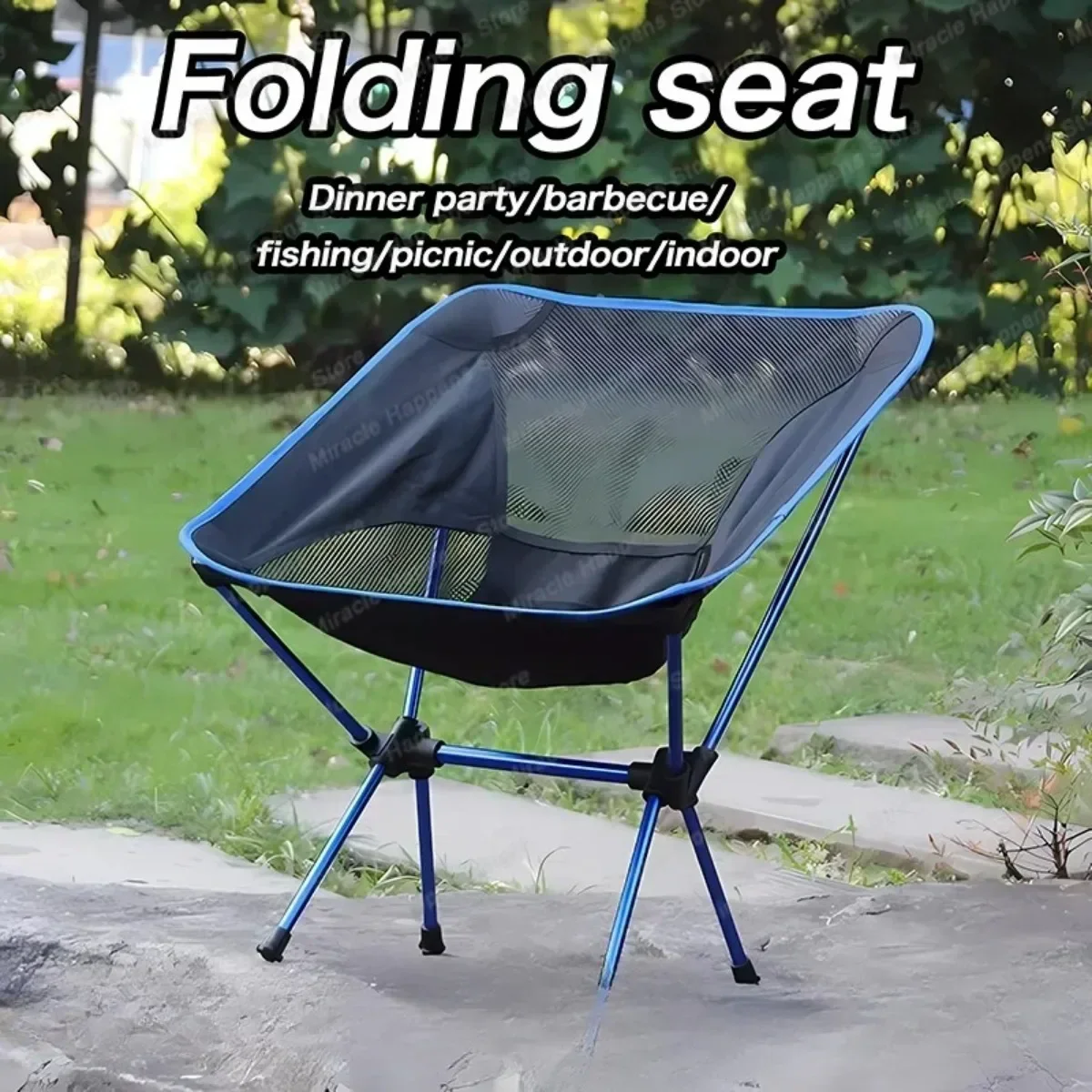 Folding Chair Detachable Portable Folding Moon Chair for Outdoor Camping Beach Fishing