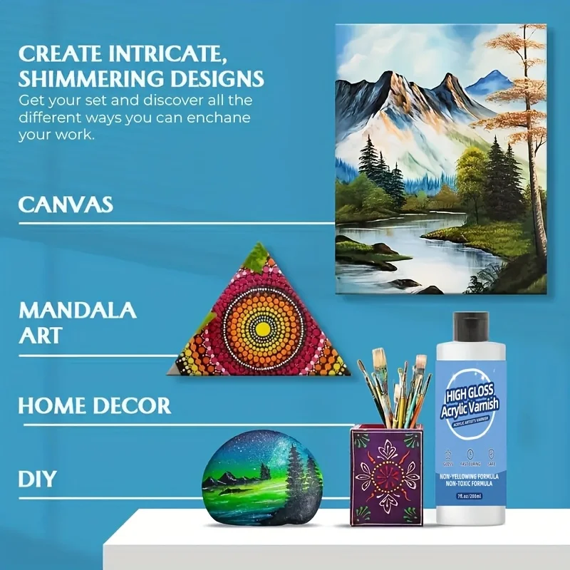 High Gloss Acrylic Varnish – Non-Yellowing, Non-Toxic & Anti-Crazing Finish